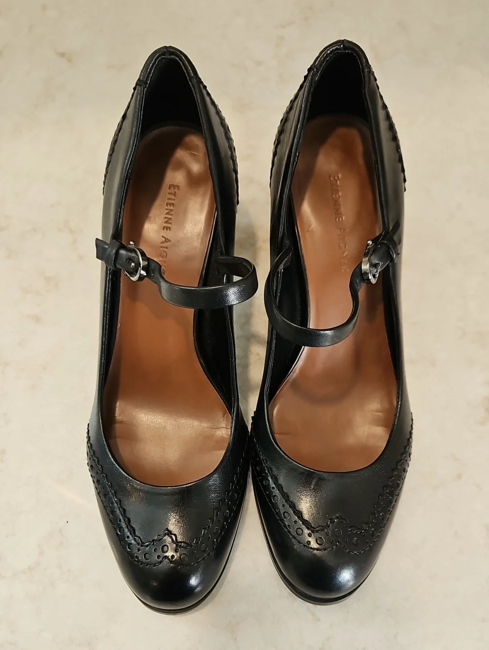 Black Etienne Aigner Mary Janes ~ Size 7M